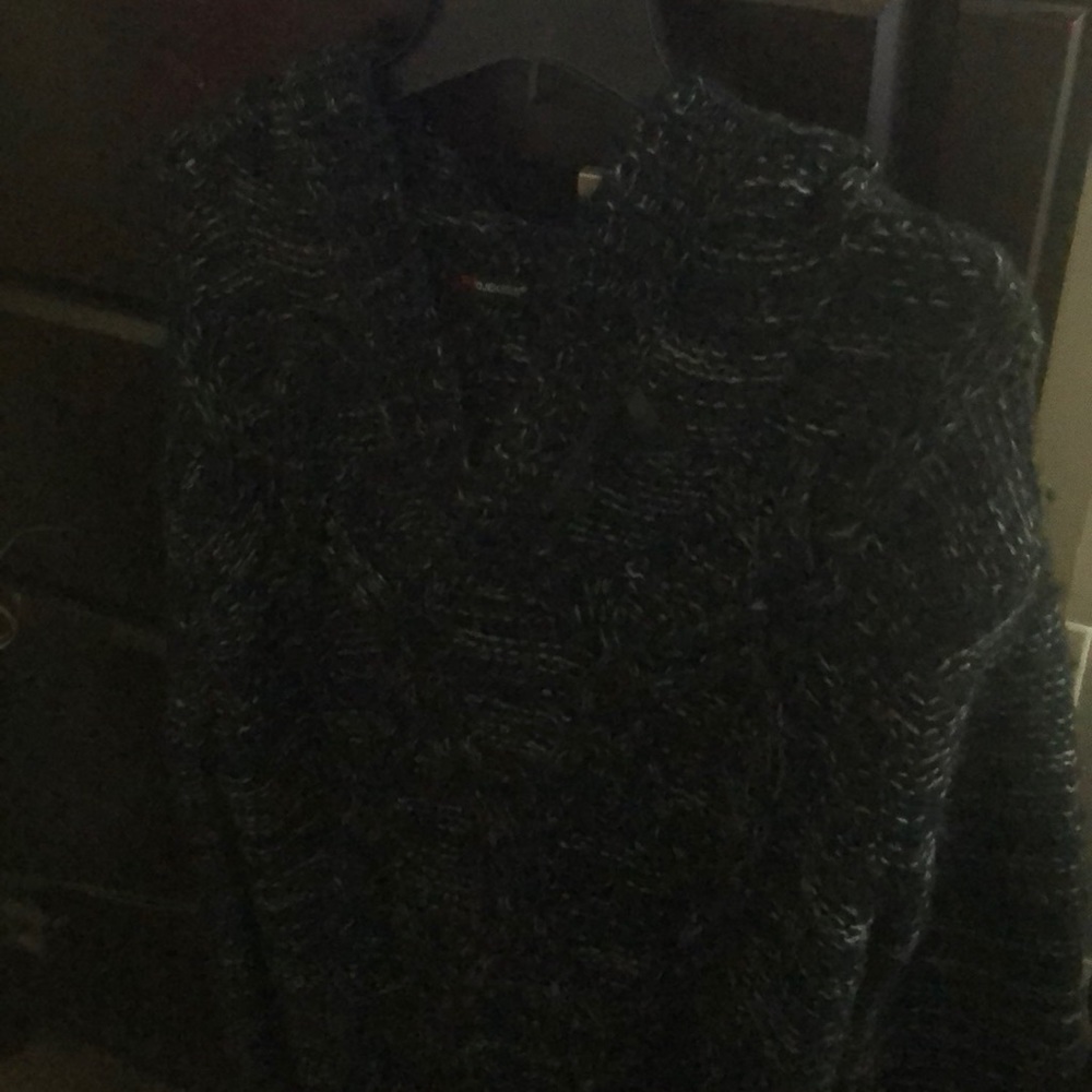 Black & gray sweater with hoodie